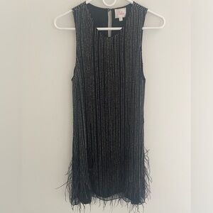 Black Beaded Parker Dress. Size S.